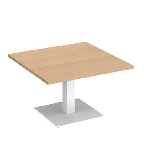 Brescia - Square Coffee Table with Flat Square Base - 800 - White - Beech