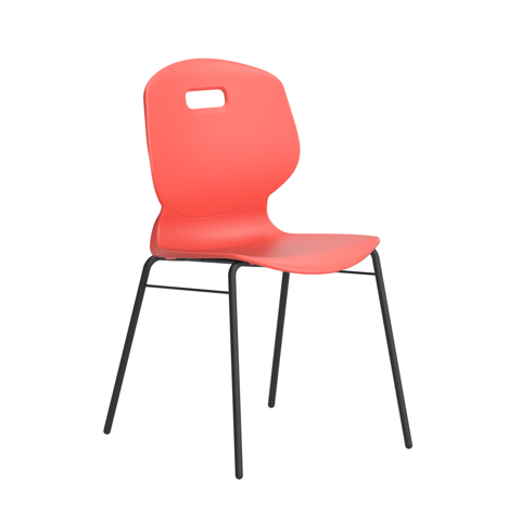 Arc 4 Leg Chair with Brace - Size 6 - Coral