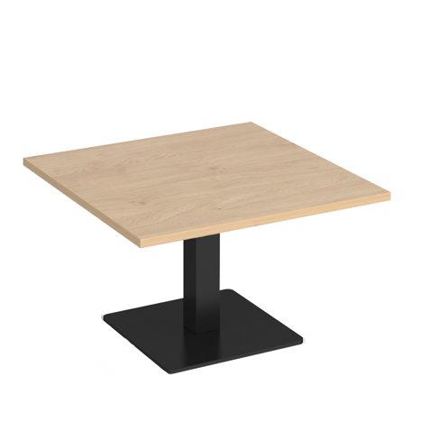 Brescia - Square Coffee Table with Flat Square Base - 800 - Black Base - Kendal Oak