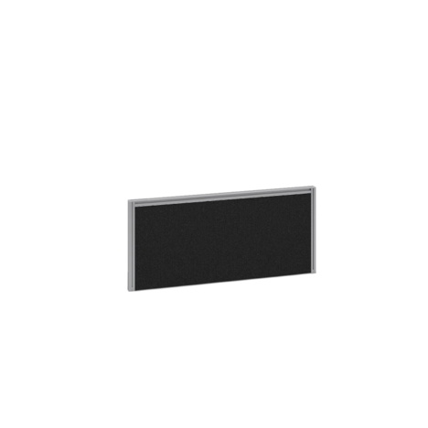 Straight Fabric Desktop Screen with Silver Aluminium Frame - 1000mm - Charcoal