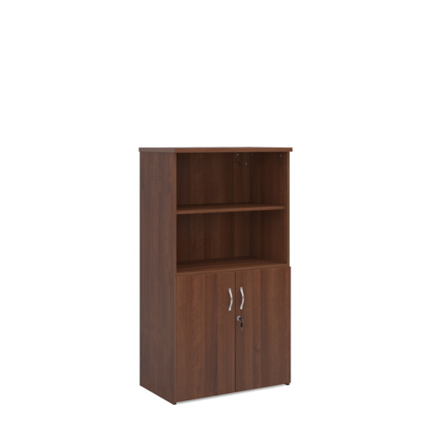 Combination Unit with Open Top - 1440mm High - One Shelf - Walnut