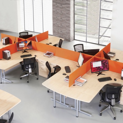 Straight Desk with Three Drawer Pedestals