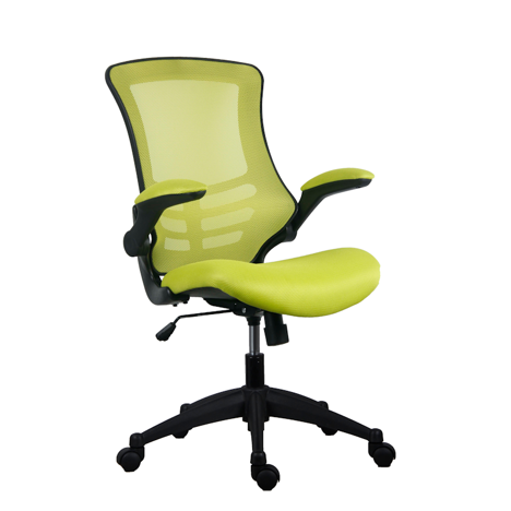 Marlos Mesh Back Operators Chair with Folding Arms - Green