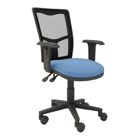 ZIMP Mesh Back Operator Chair - Adjustable Arms - Black Base