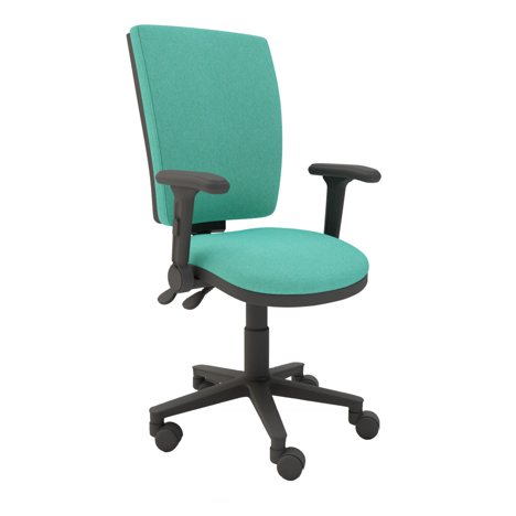 Squared Back Task Chair - Black Base - Folding Arms