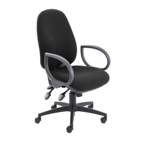 Maxi Ergo Ergonomic Chair - Black - Fixed Arms