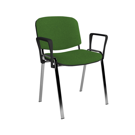 Stacking Side Chair - Chrome Frame - Fixed Arms - MTO
