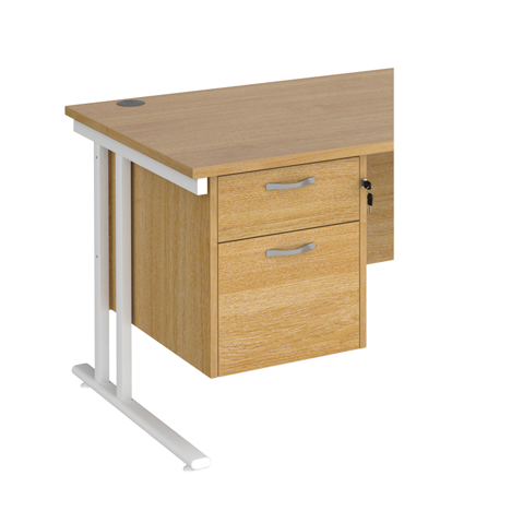 Fixed Pedestal 2 Drawer - Oak