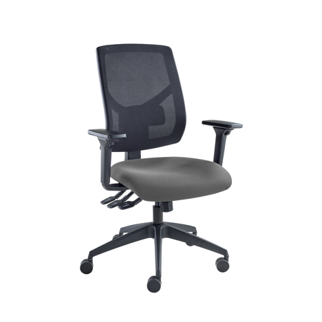 Vision High Back Mesh Chair - Adjustable Arms - Blizzard
