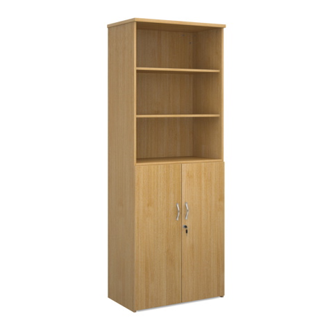 Combination Unit with Open Top - 2140mm High - Five Shelves - Oak