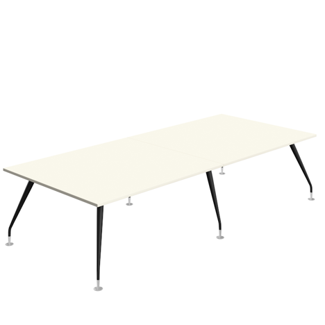 Massa Boardroom Table - 3200 - Black Legs - White