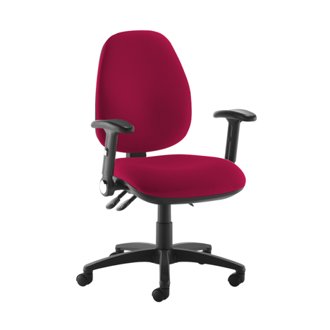 Jota XL Fabric Back Operator Chair - Adjustable Folding Arms - Diablo Pink