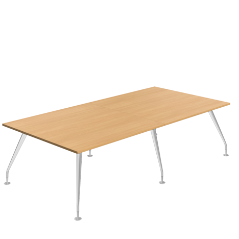 Massa Boardroom Table - 2800 - Silver Legs - Ellmau Beech