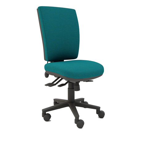 Multi-Functional Squared Back Task Chair - No Arms - Black Base.