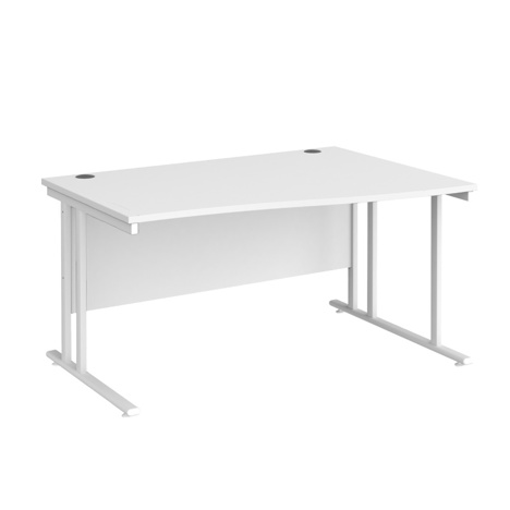 Wave Cantilever Workstation - 1400 - Right Hand - White - White