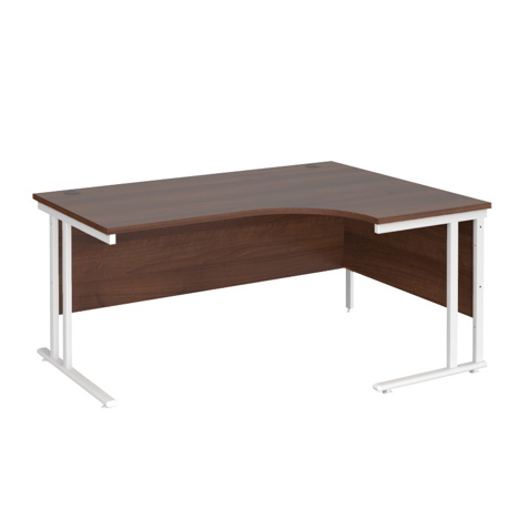 Radial Cantilever Workstation - 1600 - White - Right - Walnut