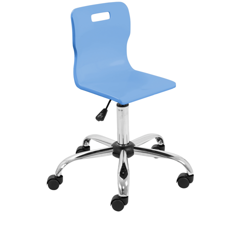 Titan Swivel Senior Chair - Chrome Base - Sky Blue