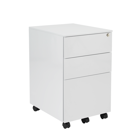 3 Drawer Under Desk Steel Pedestal - 380 - White