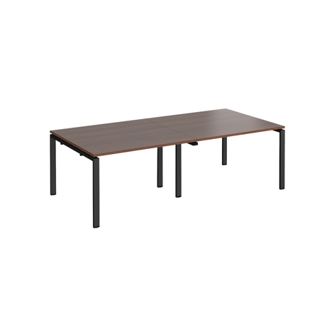 Adapt Rectangular Boardroom Table 2400 x 1200 - Black - Walnut