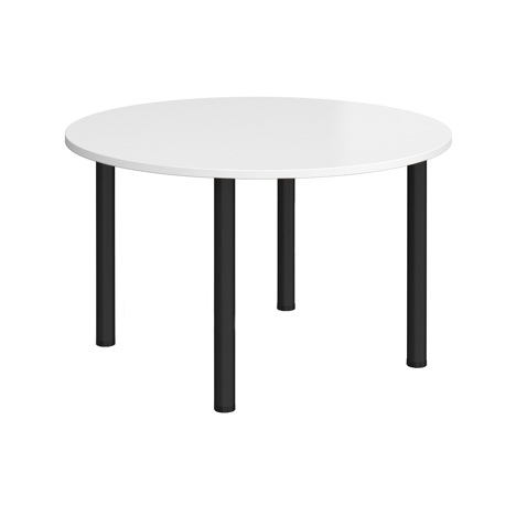Circular Radial Leg Meeting Table - 1200 - Black - White