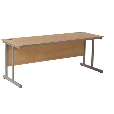 VDU Cantilever Workstation - 1800mm - 600mm Deep - Sepia Oak
