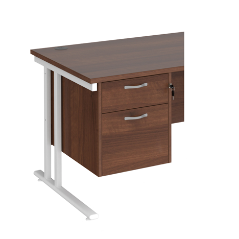 Fixed Pedestal 2 Drawer - Walnut