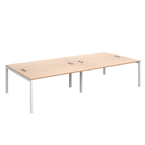 Connex Double Back to Back Desks - 3200 - White Frame - Beech