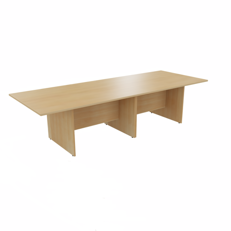 Rectangular Conference Tables with Straight Modesty Panel and Panel End Leg - 3000mm - Oak