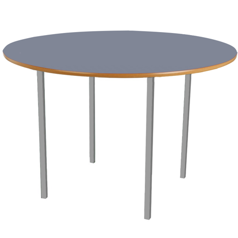 Round Classroom Table - 1000mm - Silver Legs - Dark Grey