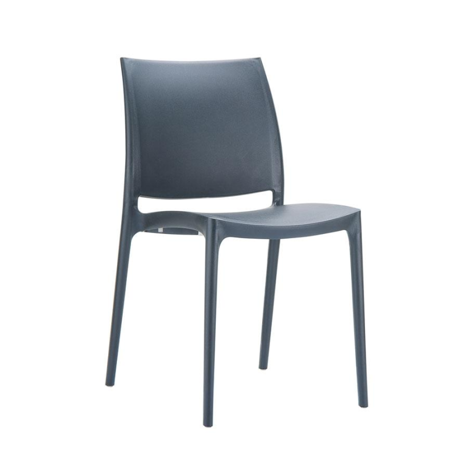 Maya Stacking Side Chair - Dark Grey
