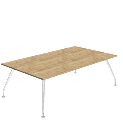 Massa Boardroom Table - 2400 - White Legs -  Natural Nebraska Oak