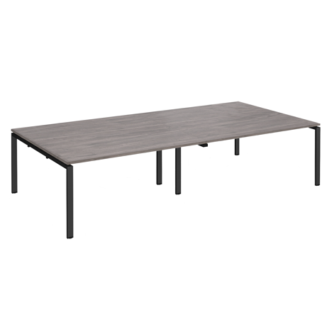 Adapt Rectangular Boardroom Table 3200 x 1600 - Black - Grey Oak