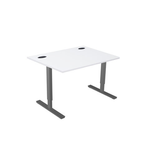 Electric Height Adjustable Desk - 1200mm - Black Frame - White