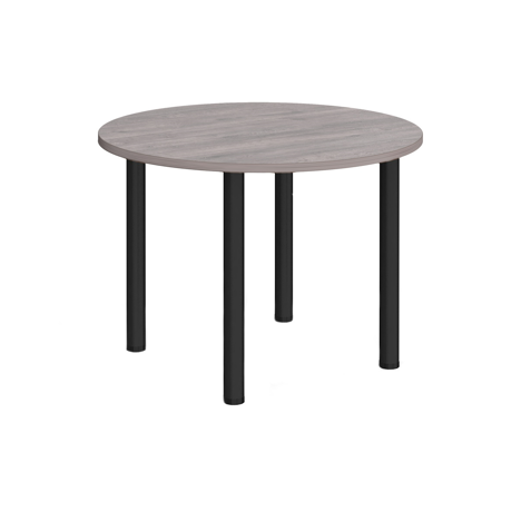 Circular Radial Leg Meeting Table - 1000 - Black - Grey Oak