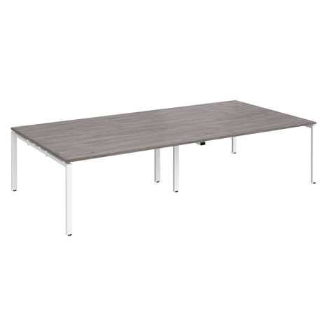 Adapt Rectangular Boardroom Table 3200 x 1600 - White - Grey Oak