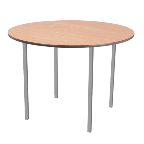Round Classroom Table - Silver Legs - Beech