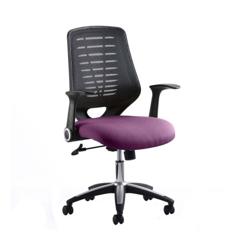 Relay Task Operator Chair Airmesh Black Back - Tansy Purple Seat With Arms