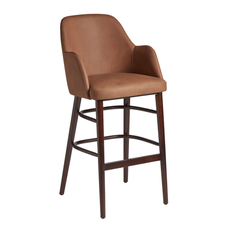 Aztec Bar Stool - Faux Leather - Cognac Vintage Elegance