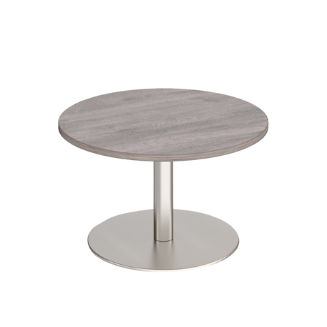 Monza Circular Coffee Table - Brushed Steel - Grey Oak