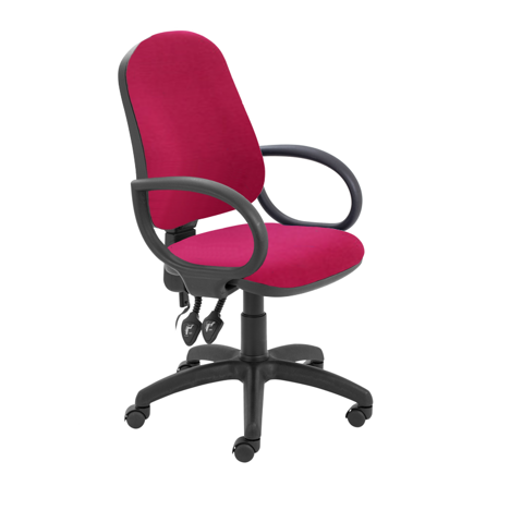 Calypso II High Back Operators Chair - Fixed Arms - Red