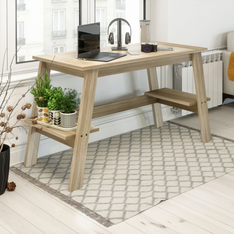 Baylor Trestle Desk in a Sonoma Oak Effect Finish