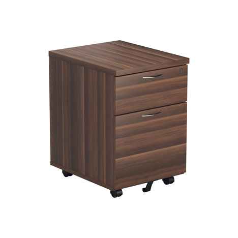 2 and 3 Drawer Under Desk Mobile Pedestal - 2 Drawer -  Dark Walnut