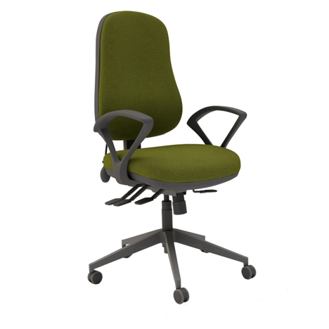 Ergo Plus Task Chair - Fixed Arms - Black Base