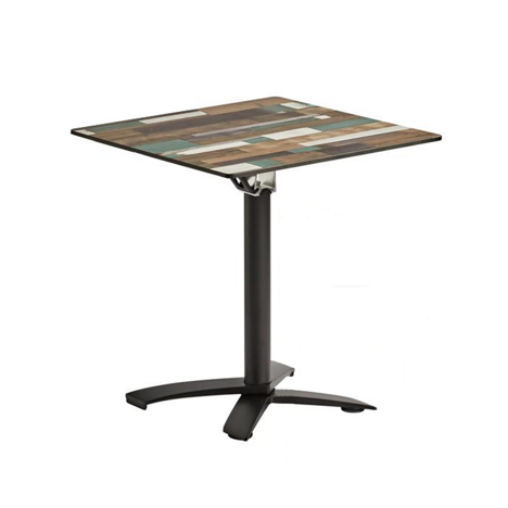 Extrema Driftwood Square Dining Table with Spaceguard Black Dining Base