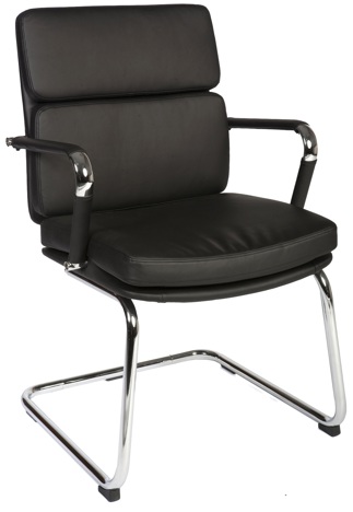 Eames Retro Style Armchair - Black Faux Leather