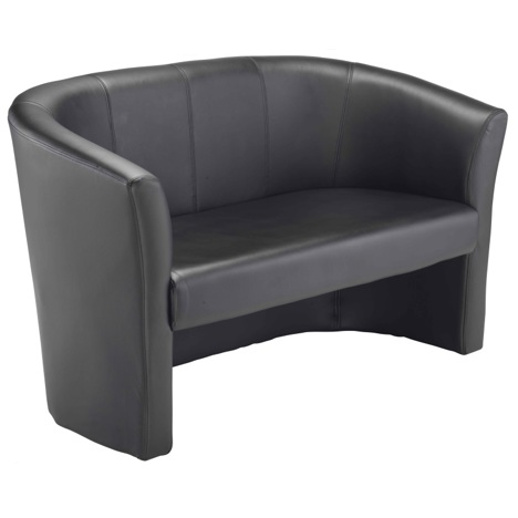 Tub Seating - Two Seat Sofa - Black - Leather Look