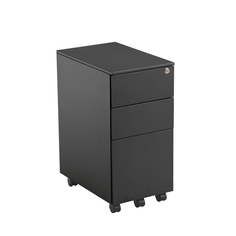 3 Drawer Under Desk Steel Pedestal - 300 - Black
