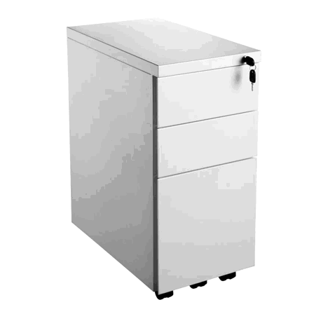 Metal Mobile Pedestal - Slim - Silver