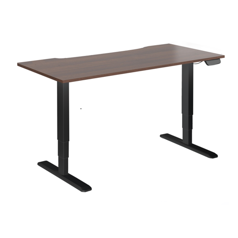 Electric Sit-Stand Desk with Dual Motors - 1800 - Black Frame - Walnut
