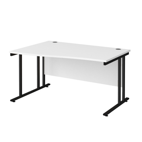 Wave Cantilever Workstation - 1400 - Left Hand - Black - White